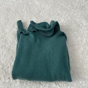 Country Shop Women's Cashmere Sweater Teal Pullover Turtleneck Neck Sz Medium